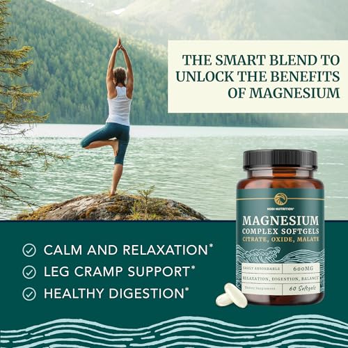 Image of Triple Magnesium Softgels | Citrate, Malate, & Oxide | Highly Absorbable Magnesium Supplement for Digestion, Calm, Leg Cramps, & Sleep Support | 300mg Complex | Easy to Swallow Soft Gels | 60 Count