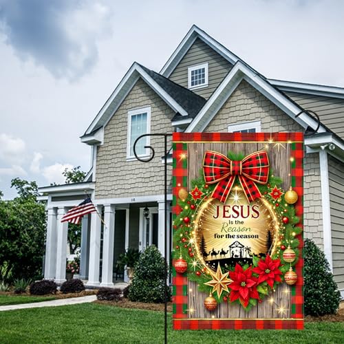 Image of BlissYard Christmas Christian Faith Garden Flag 12x18 Inch Polyester