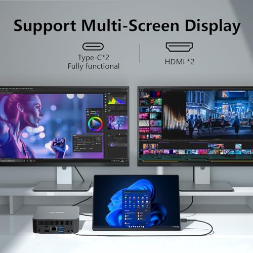 Image of Mini Server,Small Server,Mini PC,12th Gen Alder Lake N100(Up to 3.4GHz),16GB DDR4 512GB SSD,Support 4K Quad Displays,Wi-Fi,BT,HDMI,DP(Type-C),RJ45,USB3.2,Computer Servers for Home / Office /Business