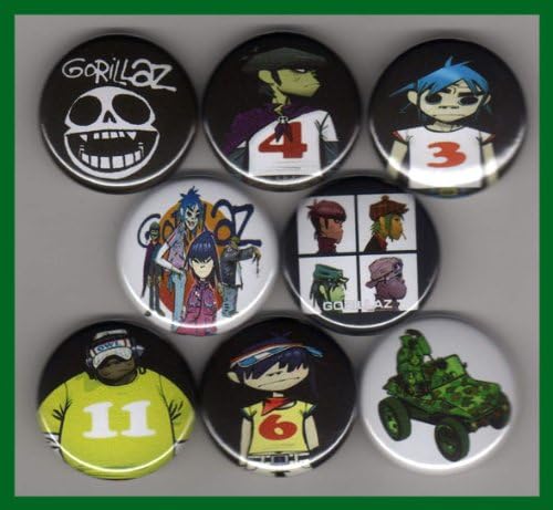 Gorillaz Juego de 8 imanes de 1 pulgada
