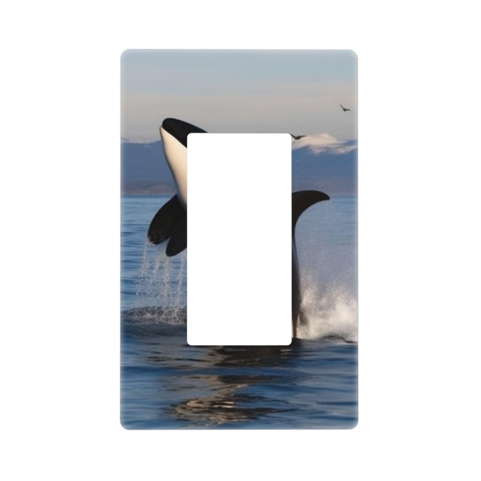 Decorator Wall Plate 1 Gang Light Switch Covers Decorator Receptacle Outlet Covers Killer Whale Wall Plates for Electrical Outlets Plug Cover Single Rocker Switch Plates