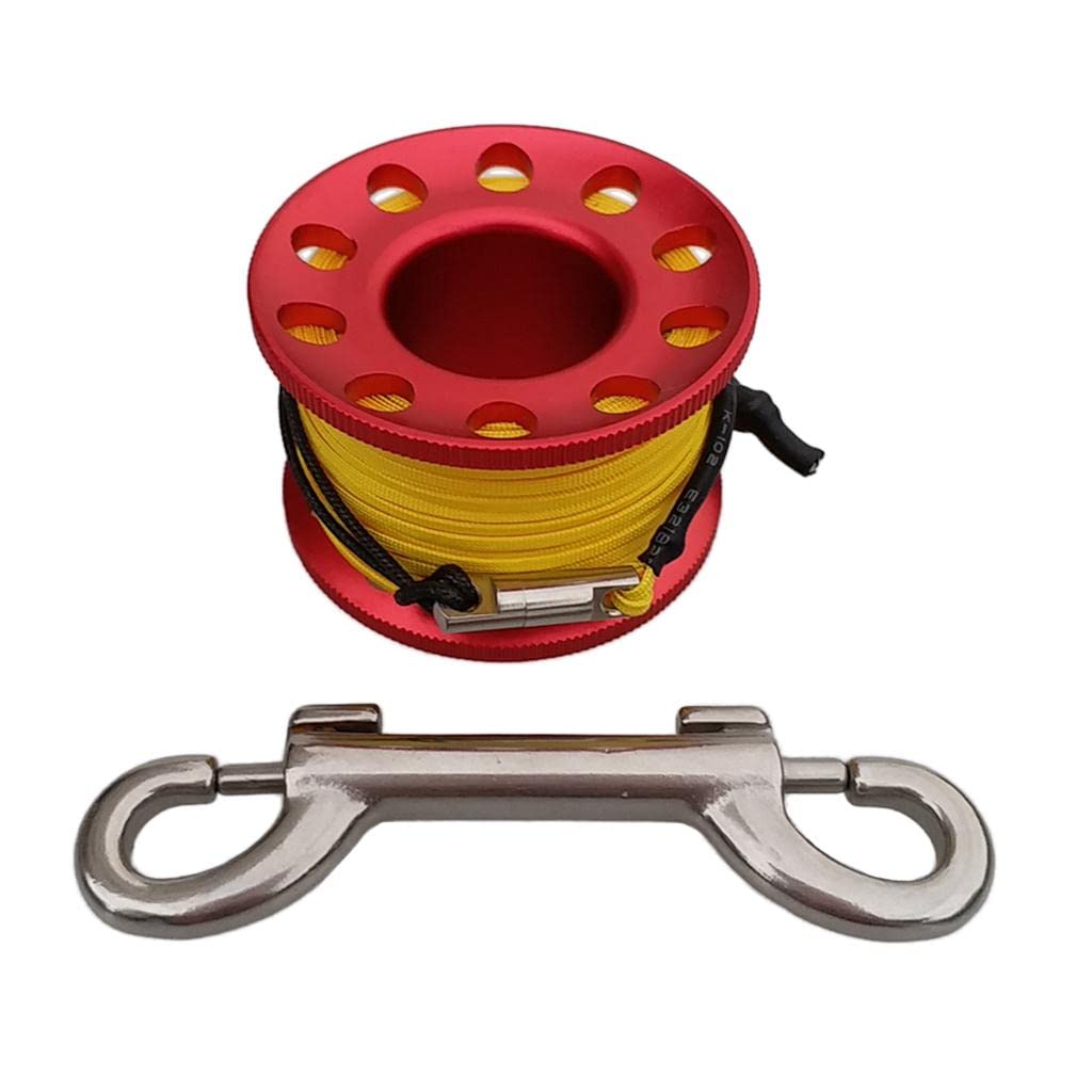 perfk Mulinello in Metallo Resistente con Filo da 15 M Ad Alta Resistenza, Accessorio per La Pesca Subacquea.