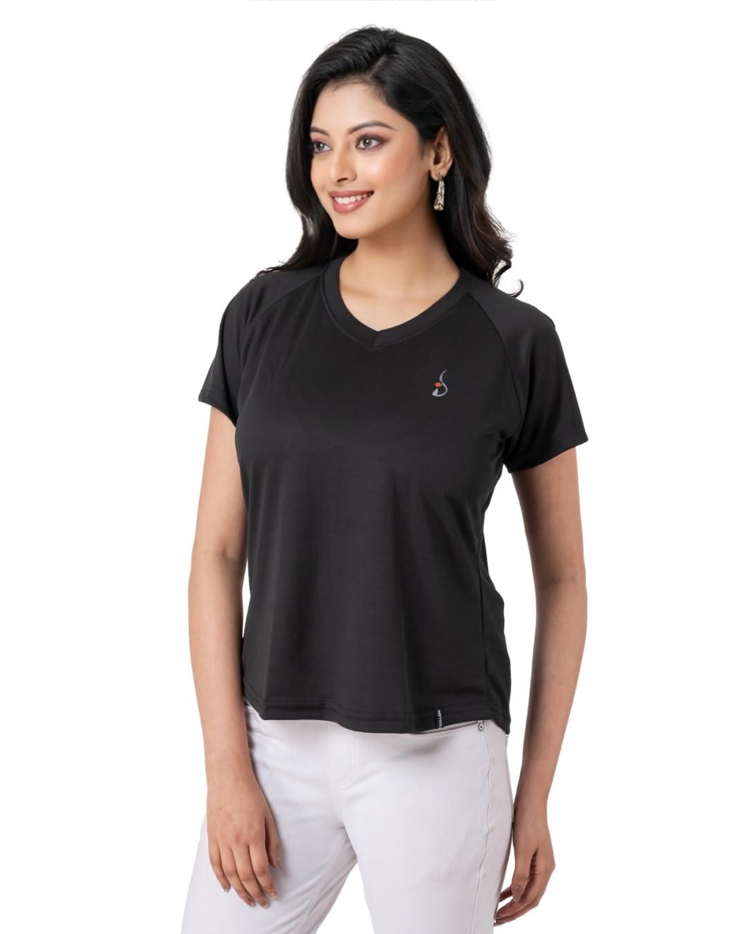 indysoul Womens Dryfit V-Neck Quick Drying with Excellent Stretch, Slimfit, Short Length Gym/Workout/Sports/Yoga Tshirt-picture-10