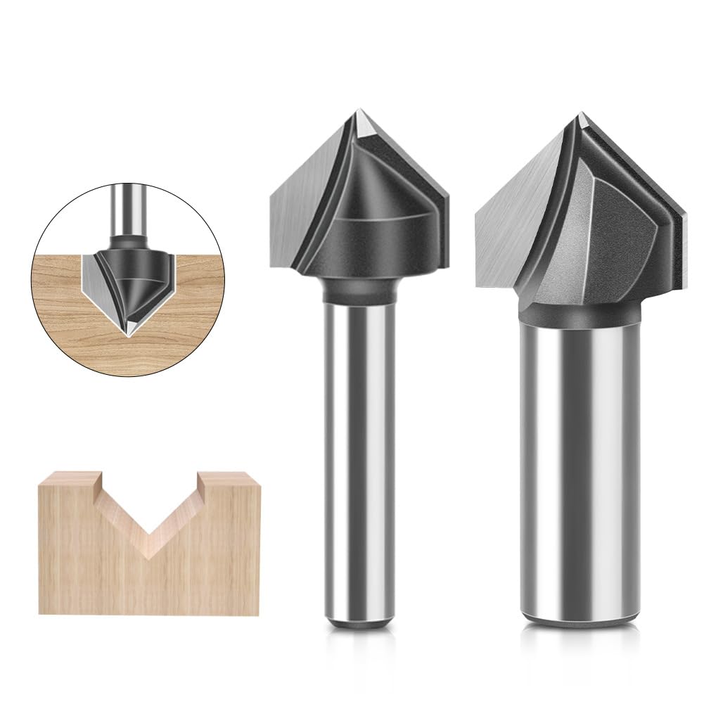 90-Grad-Fasenfräser – 6 mm und 12 mm Schaft, V-Nut-Gravierwerkzeug, 1 Stück(12x31.8mm)