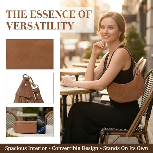 Crescent Hobo Leather Crossbody