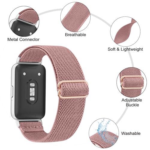 Image of Tobfit Nylon Strap for Samsung Galaxy Fit 3 (Watch Not Included), Flexible Premium Elastomer Nylon Adjustable Watch Band for Galaxy Fit3 2024 SM-R390 Men & Women
