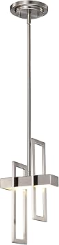 Nuvo Lighting 62/106 Frame LED One Light Pendant 4.8 Watt 285 Lumens Soft White 2700K KolourOne Technology Brushed Nickel Fixture