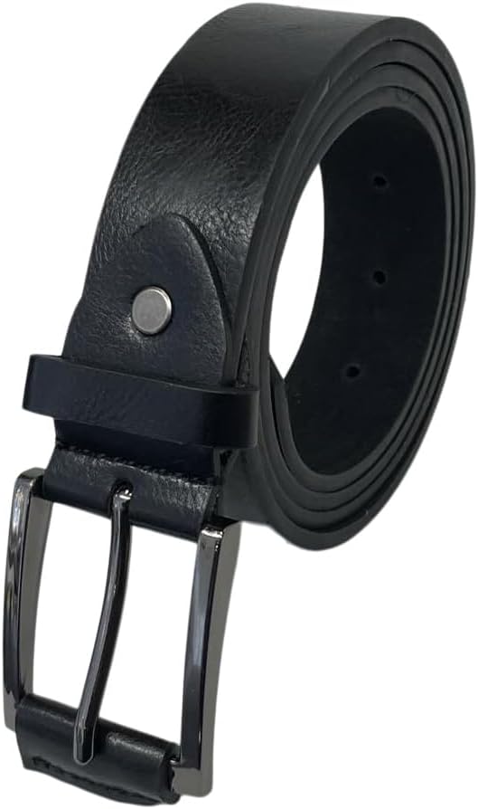 – Men's Leather Belt, Black or Tan Trouser Belts for Men, 1.25" Wide, Stylish Belt for Special Occasions or Work