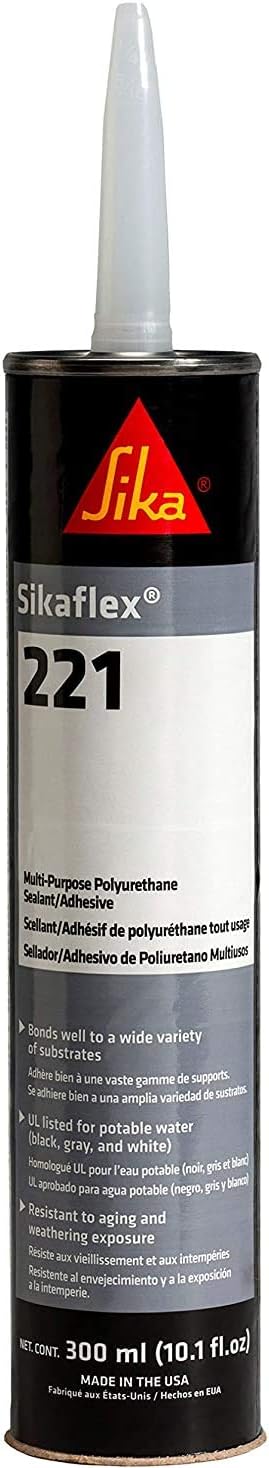 Sikaflex-221 Polyurethane Sealant/Adhesive, 10.1 fl. oz Cartridge, White (12)