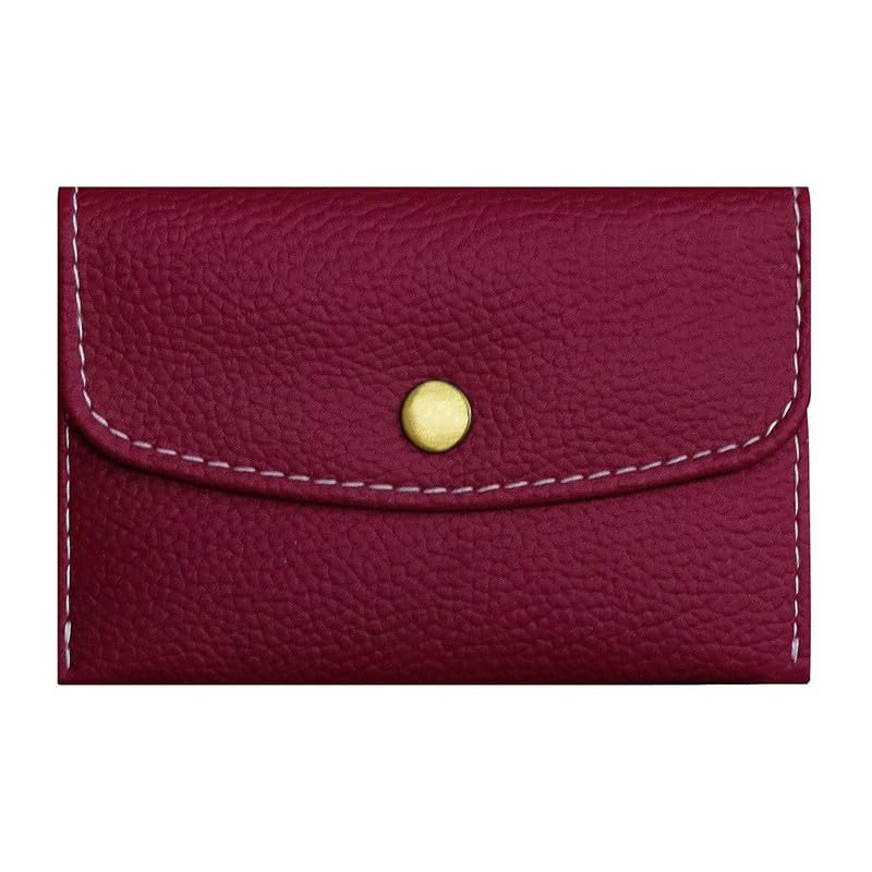 Men's Classic Red Solid Faux Leather Bi-Fold Wallet-image-17