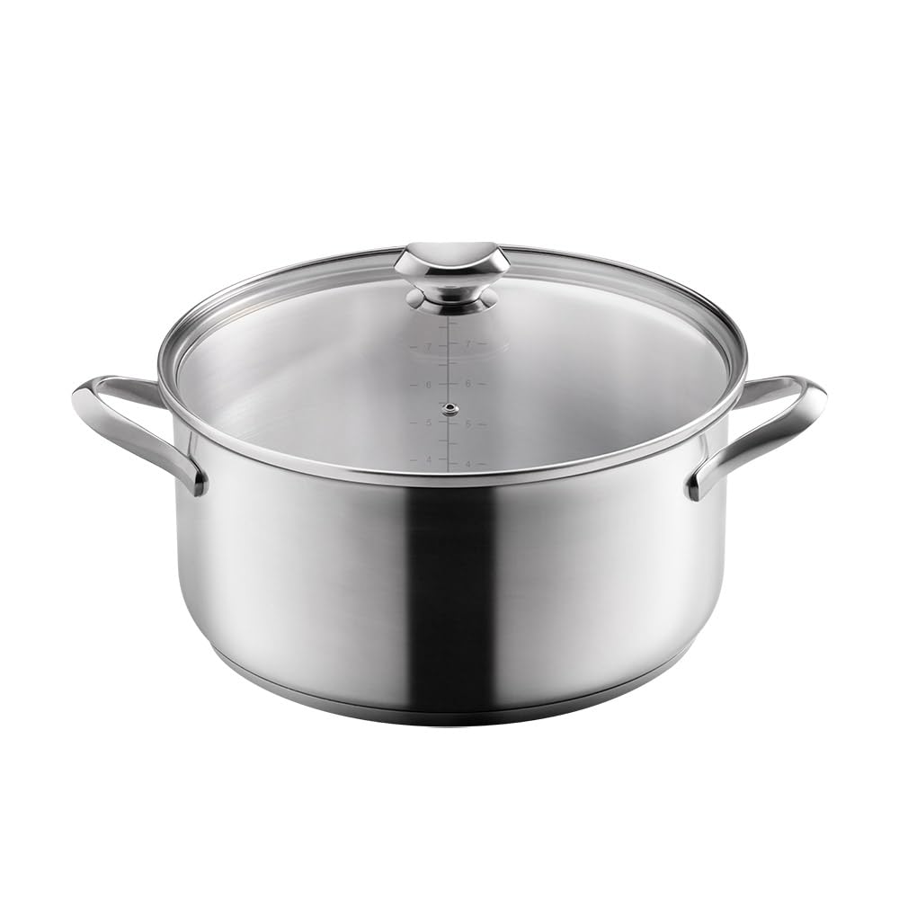 Cacerola baja de acero inoxidable 30CM Metaltex ICONA soluciona la falta de espacio con 8.5L