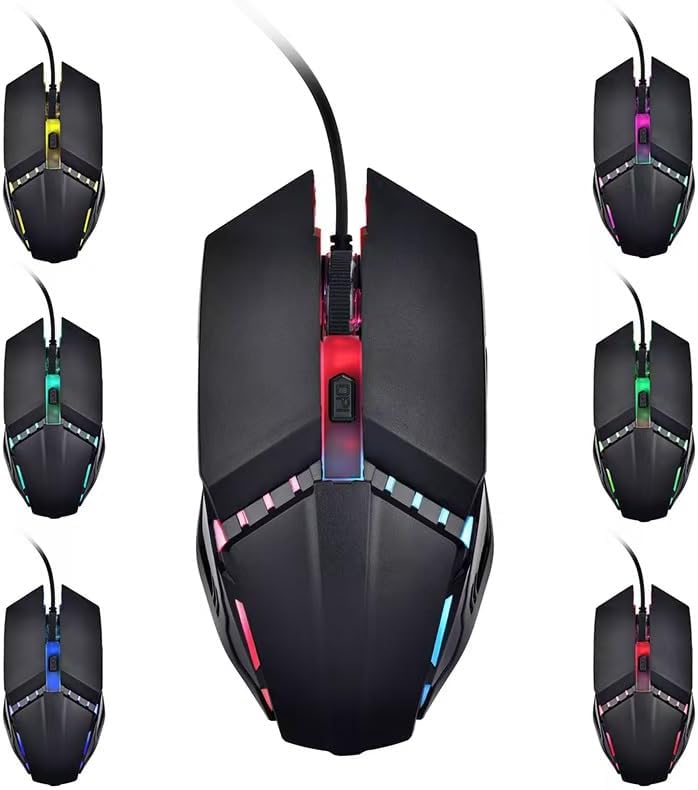 Gaming Mouse with LED Lighting, Wired USB, for PC Laptop Desktop, LOL Esports