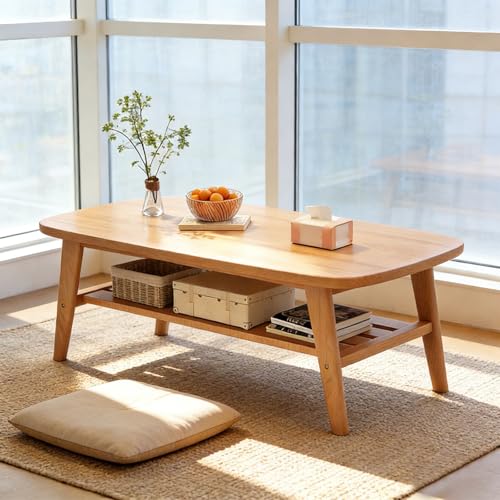 Table basse japonaise de 99cm pour désencombrer les petits salons