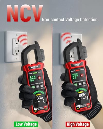 Image of KAIWEETS Smart Digital Clamp Meter, 2026 Intelligent Auto Ranging Multimeter 600A TRMS 6000 Counts, NCV, Inrush, Auto Measure AC DC Voltage /Current Continuity Temperature Resistance Capacitance Diode