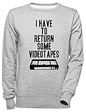 Fatto in EU Luxogo Videocassette Unisex Grigio Felpa Uomo Donna Unisex Grey Jumper Men\'s Women\'s