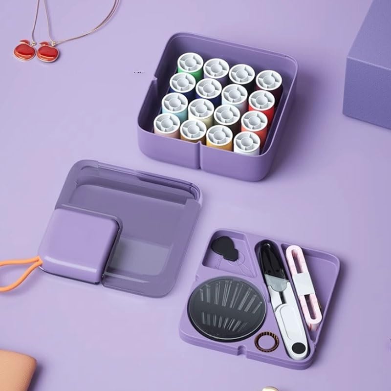 LWECMGSA Portable Small Wire Box Colored Thread Weaving Household Multi-Functional Hand Sewing Needle Tool