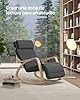 SONGMICS Silla Mecedora, con Apoyabrazos de Madera de Abedul, Silla Mecedora con Reposapiés Ajustable en 5 Posiciones, Máx. Carga de 150 kg, Dormitorio, Salón, Gris Oscuro y Natural LYY10G #4