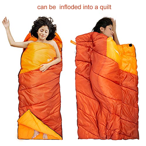 Bessport Saco de dormir 3 estações 4,4 °C/5 ℃ Saco de dormir leve repelente de água para uso externo