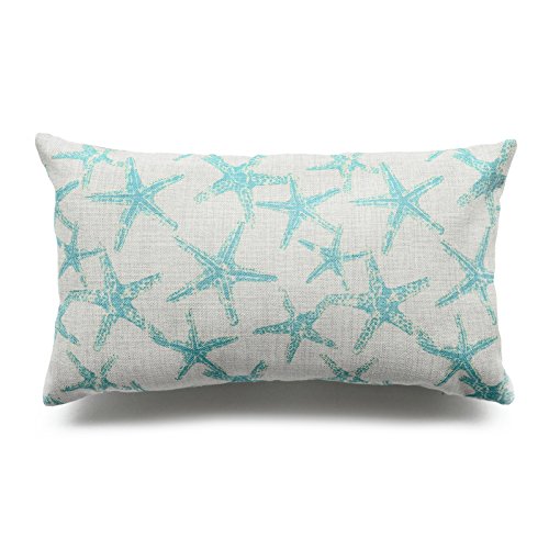 Hofdeco-Decorative-Set-of-2Pcs-Throw-Pillow-Case-Modern-Aqua-Turquoise-Coral-and-Starfish-Coastal-Nautical-Indoor-Outdoor-Cushion-Cover-12x20-Inches 51575C2n2uL