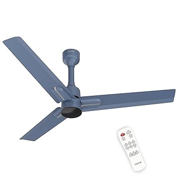 Polycab Wizzy Neo 1200mm 5-Star BLDC, Remote Ceiling fan for Living Room | 55% Energy Saving, 100% Copper, High Air Delivery, 6 Speed Setting, Reversible & Timer【Blue Silver】 - image, photos