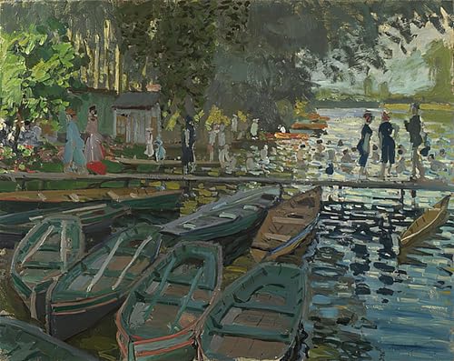 Art Mural Moderne Badende Bei La Grenouille Claude Monnet Impression Haute Définition 60x90