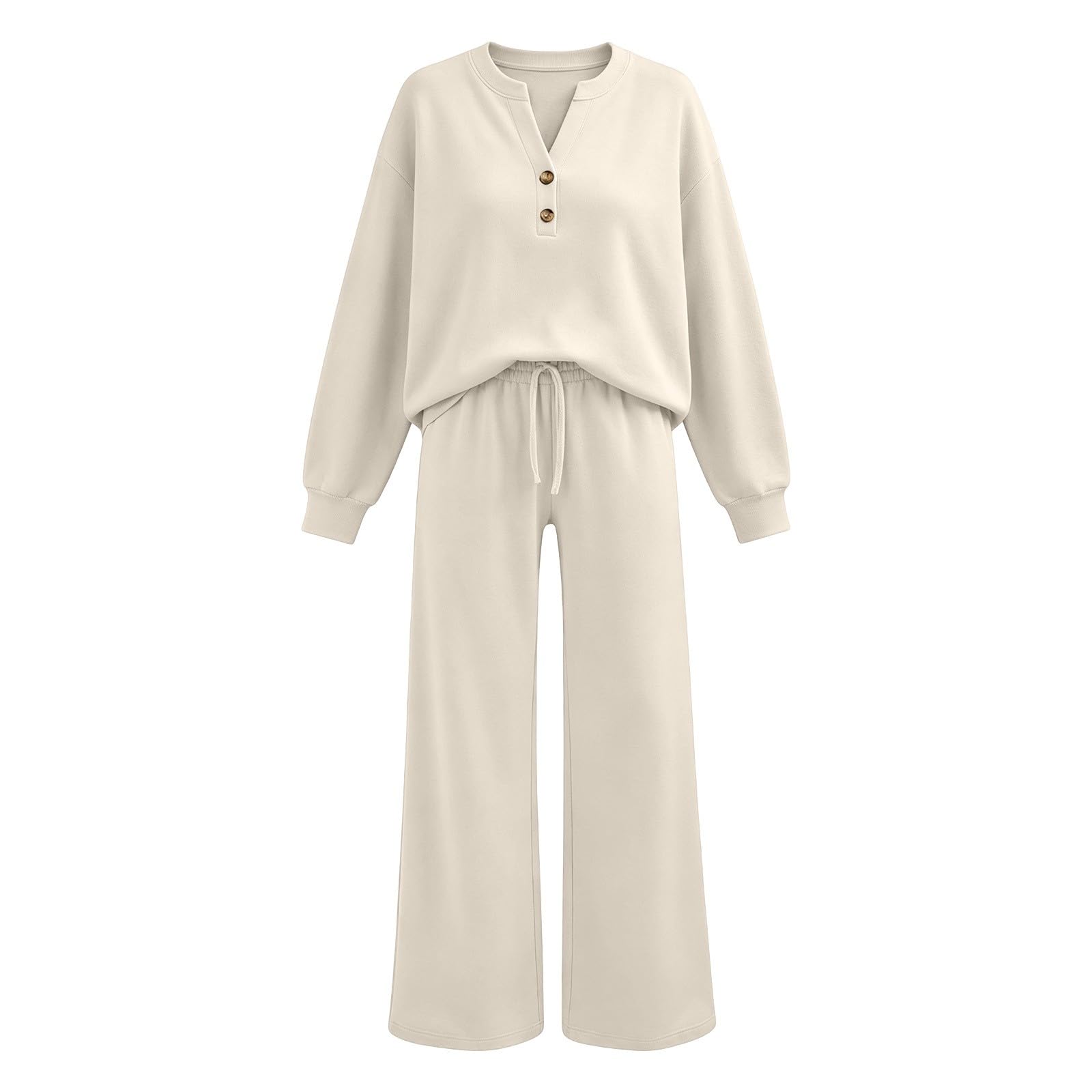 Tute Donna Eleganti 2 Pezzi Completi Sportiva Manica Lunga Scollo a V Completo Da Ginnastica Tuta Palestra Casual Set Top E Pantaloni a Gamba Larga Tute Per Jogging Fitness Yoga Da Casa Autunno