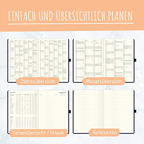 Chäff Weekagenda 2022, A5, nachtblauw, weekplanner, notitietimer, afsprakenplanner, weekkalender, organizer, agenda met… - Image 6