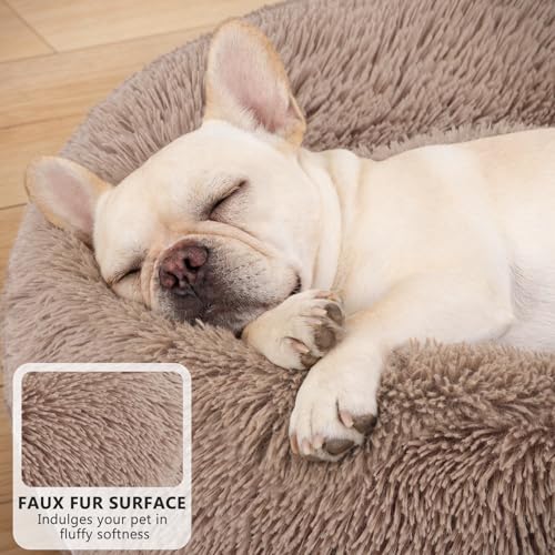 MIXJOY Orthopedic Dog Bed Comfortable Donut Cuddler Round Pet Beds Ultra Soft Washable Dog and Cat Cushion (20''/23''/30'') (23'', Brown) - Image 4