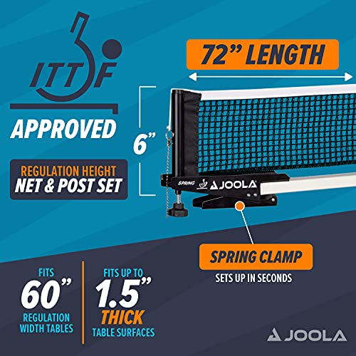 JOOLA Spring Professional Table Tennis Net and Post Set - ITTF Tournament Approved - 72in Regulation Ping Pong Net with Spring Activated Clamp Attachment - image 5