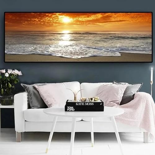 Couchers de soleil naturel mer tableau panoramique pour une ambiance sereine