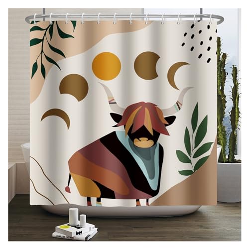 Rideau de douche imperméable en polyester à feuilles tropicales W180xH200cm - 4