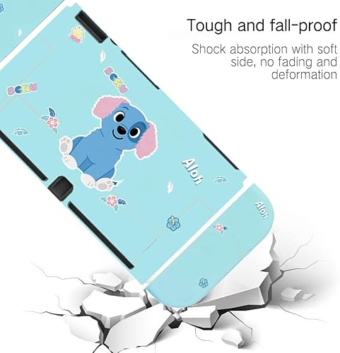 Miniatura 3 de PERFECTSIGHT Diseñada para Nintendo Switch OLED, funda protectora de TPU para niñas y niños, linda funda acoplable kawaii, compatible con Nintendo
