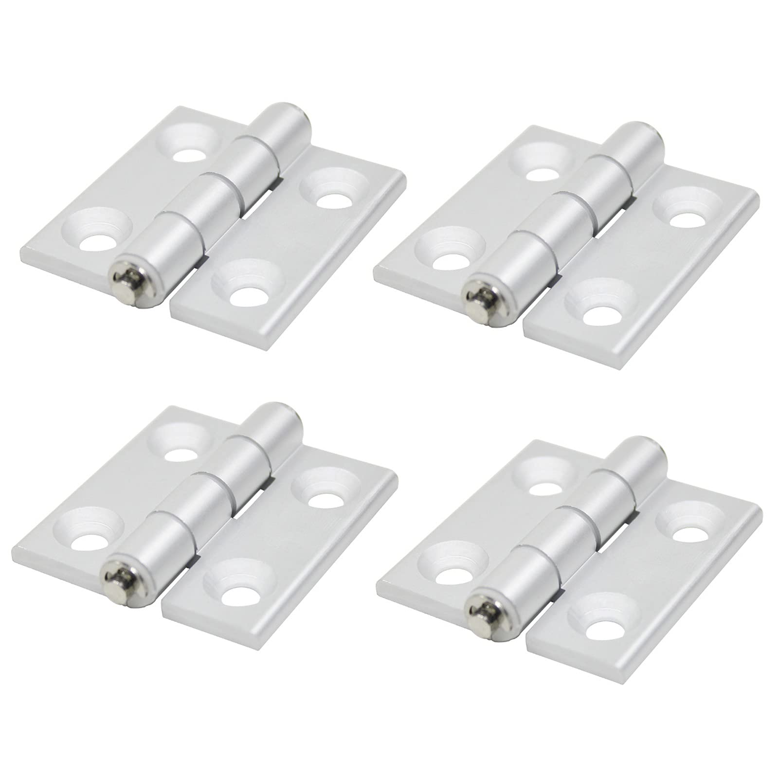 4pcs Aluminum Butt Hinges,4 Hole Door Frame Hinges Corner Connector for Internal External Doors Kitchen Cabinet Wardrobe(D)