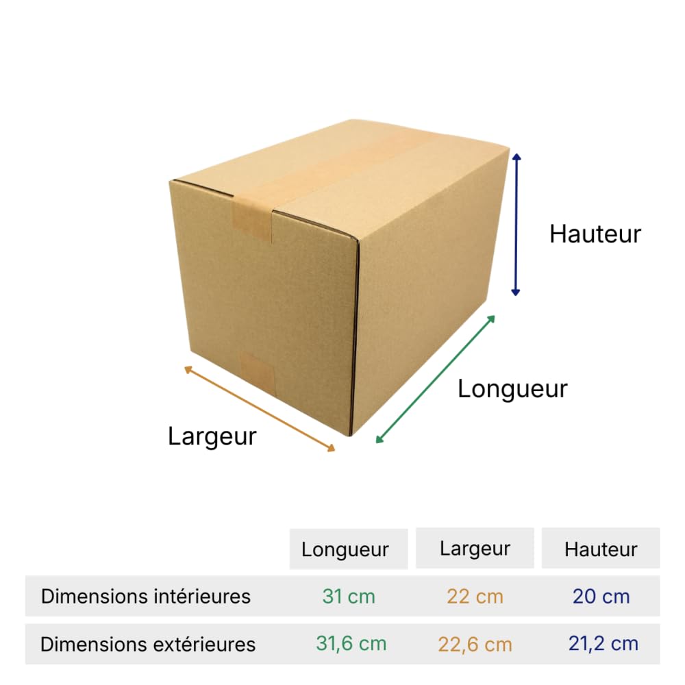 Opakowanie kartonowe M - zestaw 60 + ochrona papieru + klej papierowy - 31x22x20 cm - Wzmocniony - 100% nadający się do recyklingu - książki, akcesoria, e-commerce - Life Pack