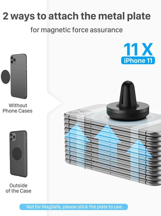 YOSH Magnetic Car Phone Mount Universal Phone Holder for Car Air Vent Cell Phone Car Cradle Compatible with iPhone 11 Pro Max XS XR X 8 7 6 Samsung S21 S20 S10 A71 Edge Note Pixel Xperia GPS etc