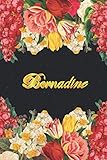 bernhardiner welpen  Bernadine: Lined Notebook / Journal with Personalized Name, & Monogram initial B on the Back Cover, Floral cover, Gift for Girls & Women