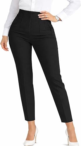 LOVESHOOT High Waisted Pleated Straight Leg Trousers