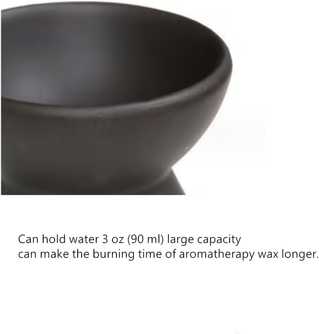 Essential Oil Burner, Wax Burner Ceramic Oil Burners, Aromatherapy Ceramic Tea Light Burners for Home Bedroom Decor Christmas Housewarming Gift (Black)