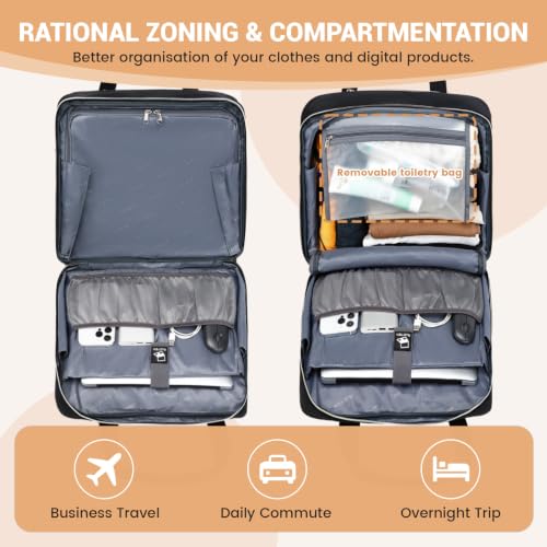 Image of RUCYEN Rolling Laptop Bag,Rolling Briefcase for Men & Women,Laptop Briefcase on Wheels,Carry On Bag for Business Travel