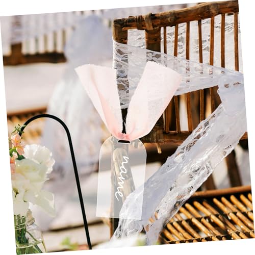 Marque-place acrylique transparent réutilisable pour décoration table buffet - 3