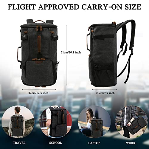 G-Favor 40L Travel Backpack, Vintage Canvas Rucksack Convertible Duffel Bag Carry On Backpack Fit For 17.3 Inch Laptop Bag #TOP5