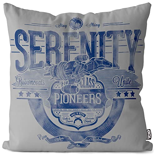 VOID Serenity Firefly - Funda de cojín (poliéster, Resistente al Agua), poliéster, Gris, 50 x 50 cm