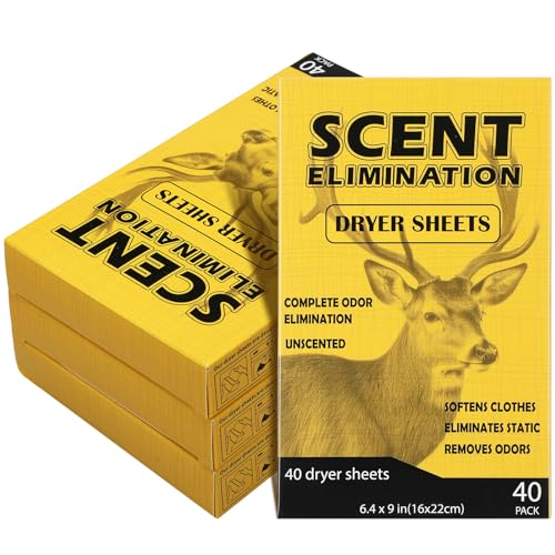 Wovnet 4 Packs 160 Sheets Scent Free Dryer Sheet for Hunting, Vintage
