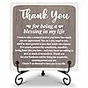 Ondtom thank you gifts for women men friends mom thank you for being a blessing in my life wooden plaque with stand thanksgiving day gifts for family member desk decor e01  urban country home decor
