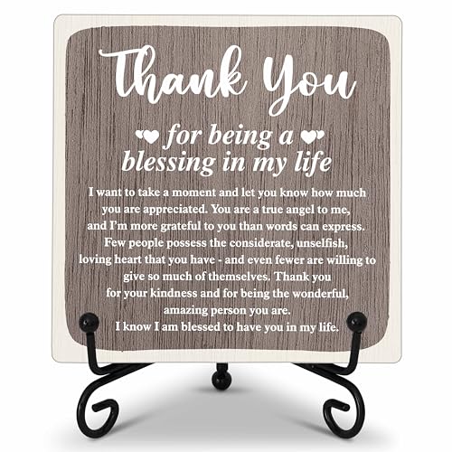 ONDTOM-Thank-You-Gifts-for-Women-Men-Friends-Mom-Thank-You-for-Being-A-Blessing-in-My-Life-Wooden-Plaque-with-Stand-Thanksgiving-Day-Gifts-for-Family-Member-Desk-Decor-E01 ONDTOM Thank You Gifts for Women Men Friends Mom Thank You for Being A Blessing in My Life Wooden Plaque with Stand Thanksgiving Day Gifts for Family Member Desk Decor E01