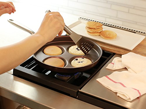 Techef - Eggcelente Pan, Swedish Pancake Pan, Plett Pan, Multi Egg Pan, 4-Cup Egg Frying Pan, Nonstick Egg Cooker Pan, Dishwasher Safe, Oven Safe, Stay Cool Handle, (Made In Korea) (Purple) #TOP5