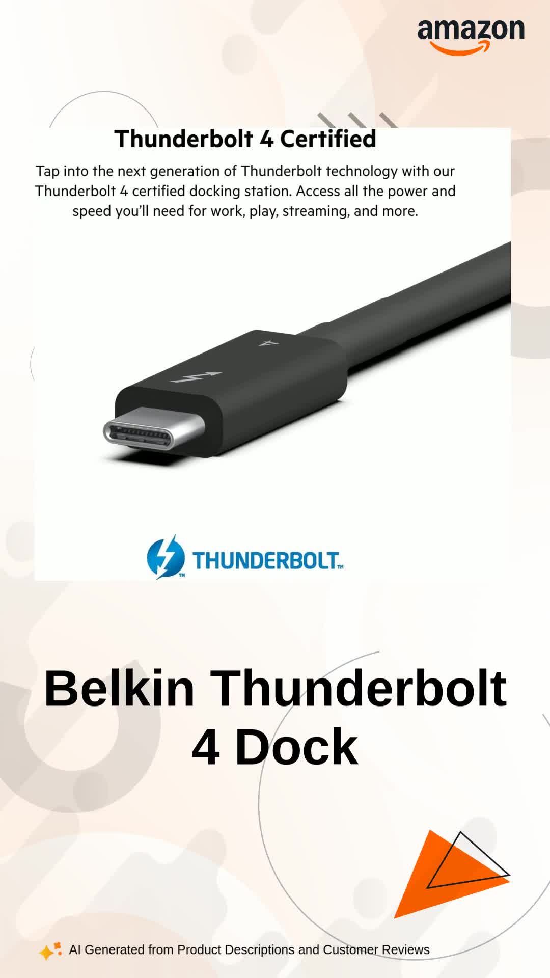 Belkin Thunderbolt 4 Dock Pro, Single 8K @ 60hz, Dual 4K Display
