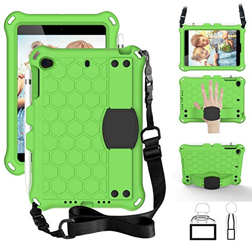 Étui iPad Mini 1/2/3/4/5 7,9" vert en EVA et PC anti-choc avec poignée et bandoulière