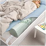 Waterproof Baby Bed Bumper for Toddler with Adjustable Band, Soft Kid Foam Bed Rail for Rental, Vacational, Full, Queen, Twin, King Size Bed, Green, 1 Pack