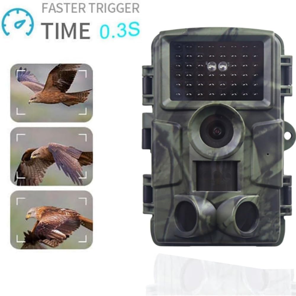 CAMÉRA DE Chasse Vision Nocturne 60MP, 4K HD Infrarouge Caméra Animaux Piège Photographique LCD Caméra Chasse Nocturne Extérieur Étanche No Glow Invisible Caméra Surveillance